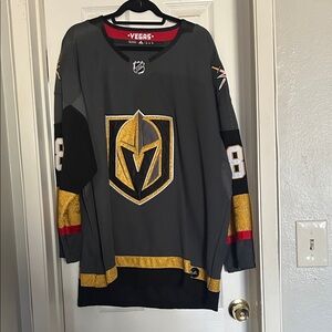Adidas Black NHL Jersey with Red Collar